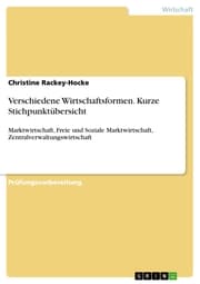 Cover von Verschiedene Wirtschaftsformen. Kurze Stichpunktübersicht