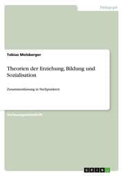 Cover von Theorien der Erziehung, Bildung und Sozialisation