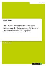 Cover von 'Im Strudel der Sinne' Die filmische Umsetzung der Proustschen écriture in Chantal Akermans 'La Captive'.