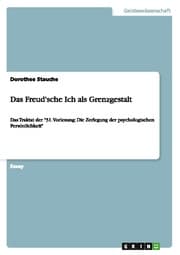 Cover von Das Freud'sche Ich als Grenzgestalt
