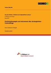 Cover von Portfoliokonzepte als Instrument des strategischen Controllings