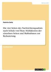 Cover von Die vier Seiten des Nachrichtenquadrats nach Schulz von Thun.Störfaktoren der einzelnen Seiten und Maßnahmen zur Reduzierung