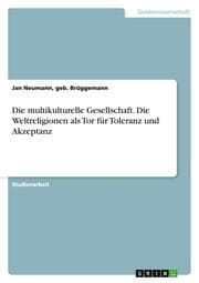 Cover von Die multikulturelle Gesellschaft.Die Weltreligionen als Tor für Toleranz und Akzeptanz