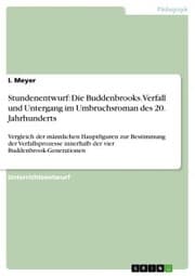 Cover von Stundenentwurf: Die Buddenbrooks. Verfall und Untergang im Umbruchsroman des 20. Jahrhunderts