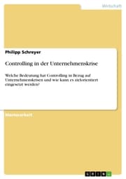 Cover von Controlling in der Unternehmenskrise