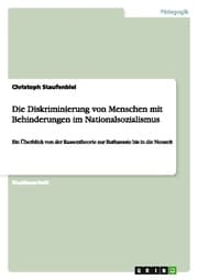 Cover von Die Diskriminierung von Menschen mit Behinderungen im Nationalsozialismus