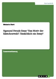 Cover von Sigmund Freuds Essay 'Das Motiv der Kästchenwahl'.Tatsächlich ein Essay?