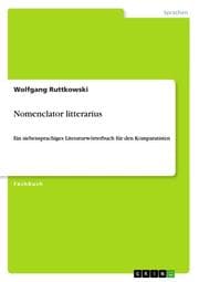 Cover von Nomenclator litterarius