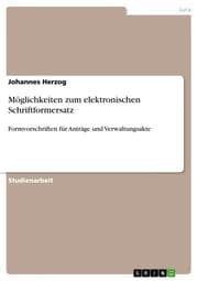 Cover von Möglichkeiten zum elektronischen Schriftformersatz