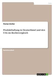 Cover von Produkthaftung in Deutschland und den USA im Rechtsvergleich