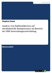 Cover von Analyse von Einflussfaktoren auf interkulturelle Kompetenzen im Bereich der ERP-Anwendungsentwicklung