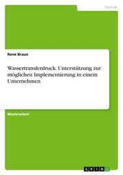 Cover von Wassertransferdruck.Unterstützung zur möglichen Implementierung in einem Unternehmen