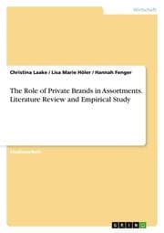 Cover von The Role of Private Brands in Assortments.Literature Review and Empirical Study