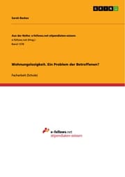 Cover von Wohnungslosigkeit. Ein Problem der Betroffenen?