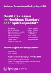 Cover von Aachener Bausachverständigentage 2014