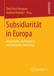 Cover von Subsidiarität in Europa