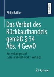 Cover von Das Verbot des Rückkaufhandels gemäß § 34 Abs. 4 GewO
