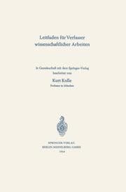 Cover von Leitfaden für Verfasser wissenschaftlicher Arbeiten