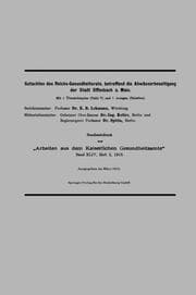 Cover von Gutachten des Reichs-Gesundheitsrats, betreffend die Abwässerbeseitigung der Stadt Offenbach a.Main