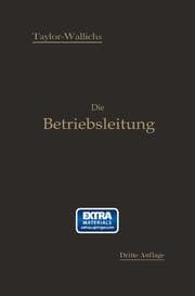 Cover von Die Betriebsleitung insbesondere der Werkstätten