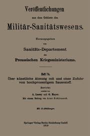Cover von Über künstliche Atmung mit und ohne Zufuhr von hochprozentigem Sauerstoff