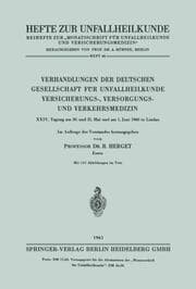 Cover von Verhandlungen der Deutschen Gesellschaft für Unfallheilkunde Versicherungs-, Versorgungs- und Verkehrsmedizin