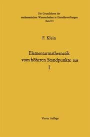 Cover von Elementarmathematik Vom Höheren Standpunkte Aus