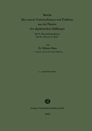 Cover von Bericht über neuere Untersuchungen und Probleme aus der Theorie der algebraischen Zahlkörper