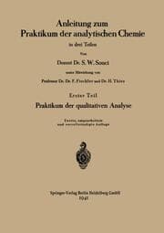 Cover von Anleitung zum Praktikum der analytischen Chemie in drei Teilen