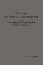 Cover von Einführung in die Rechtswissenschaft