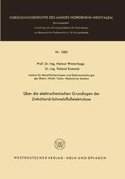 Cover von Über die elektrochemischen Grundlagen der Zinkchlorid-Schmelzflußelektrolyse