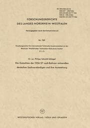 Cover von Die Gutachten der 1956/57 nach Bolivien entsandten deutschen Sachverständigen und ihre Auswertung
