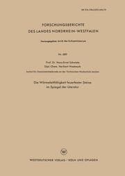 Cover von Die Wärmeleitfähigkeit feuerfester Steine im Spiegel der Literatur