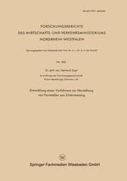 Cover von Entwicklung eines Verfahrens zur Herstellung von Formteilen aus Sintermessing