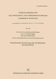 Cover von Thermochemische Untersuchungen über die Dehydration des Montmorillonits