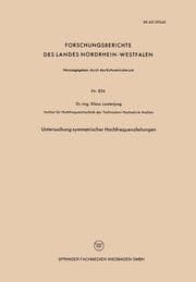 Cover von Untersuchung symmetrischer Hochfrequenzleitungen