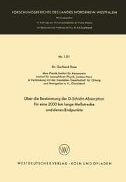 Cover von Über die Bestimmung der D-Schicht-Absorption für eine 2000 km lange Meßstrecke und deren Endpunkte