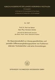 Cover von Ein Operatorenkalkül zur Lösung gewöhnlicher und partieller Differenzengleichungssysteme von Funktionen diskreter Veränderlicher und seine Anwendungen