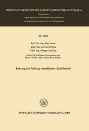 Cover von Beitrag zur Prüfung metallischer Strahlmittel