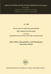 Cover von Über Aufbau, Eigenschaften und Prüfmethoden feuerfester Mörtel