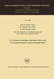 Cover von Zur Synthese zweipoliger elektrischer Netzwerke mit vorgeschriebenen Frequenzcharakteristiken