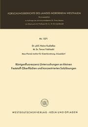 Cover von Röntgenfluoreszenz-Untersuchungen an kleinen Feststoff-Oberflächen und konzentrierten Salzlösungen