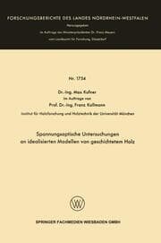 Cover von Spannungsoptische Untersuchungen an idealisierten Modellen von geschichtetem Holz