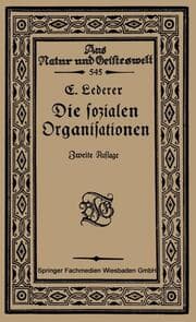 Cover von Die Sozialen Organisationen