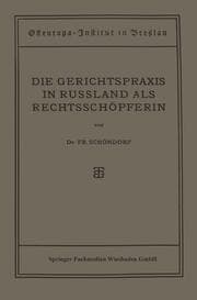 Cover von Die Gerichtspraxis in Russland als Rechtsschöpferin