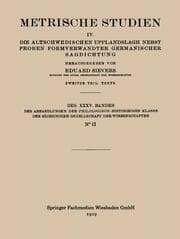 Cover von Metrische Studien