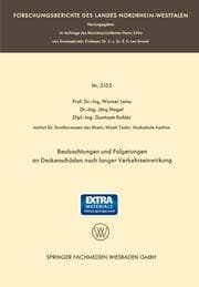 Cover von Beobachtungen und Folgerungen an Deckenschäden nach langer Verkehrseinwirkung