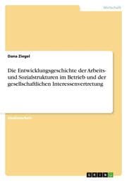 Cover von Die Entwicklungsgeschichte der Arbeits- und Sozialstrukturen im Betrieb und der gesellschaftlichen Interessenvertretung