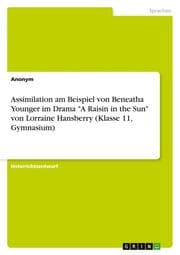 Cover von Assimilation am Beispiel von Beneatha Younger im Drama 'A Raisin in the Sun' von Lorraine Hansberry (Klasse 11, Gymnasium)