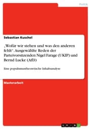 Cover von 'Wofür wir stehen und was den anderen fehlt'. Ausgewählte Reden der Parteivorsitzenden Nigel Farage (UKIP) und Bernd Lucke (AfD)
